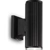 Ideal Lux BASE APPLIQUE 18CM DOPPIA EMISSIONE 2 LUCI ATTACCO GU10 IP44 NERO