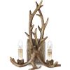 Ideal Lux CHALET APPLIQUE A PARETE IN RESINA E LEGNO DECORAZIONE ARTIGIANALE CORNA DI ANIMALE 2 LUCI ATTACCO E14