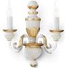 Ideal Lux FIRENZE APPLIQUE A PARETE BIANCO 2 LUCI ATTACCO E14 DECORATO A MANO