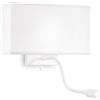 Ideal Lux HOTEL APPLIQUE LED 3000K 1,5W 50 lm + 1 LUCE ATTACCO E27 DOPPIO INTERRUTTORE BIANCO