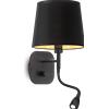 Ideal Lux NORDIK APPLIQUA AP ARETE CON PARALUME NERO INTERNO ORO 1 LUCE ATTACCO E14 max 1 x 40W + 1 LUCE LED 3000K 1,5W 100 lm ORIENTABILE