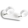 Ideal Lux OBY APPLIQUE A PARETE BIANCO ORIENTABILE 2 LUCI LED 3000K 12W 1400 lm 28CM