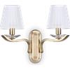 Ideal Lux PEGASO APPLIQUE A PARETE CON PARALUMI IN ORGANZA 2 LUCI ATTACCO E14 OTTONE E BIANCO CON CRISTALLI