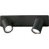 Ideal Lux RUDY ROUND APPLIQUE A PARETE ORIENTABILE 2 LUCI ATTACCO GU10 LAMPADINE INCLUSE NERO