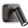Ideal Lux BEAN APPLIQUE A PARETE LED 3000k 3W 200 lm NERO CON INTERRUTTORE 6,5CM