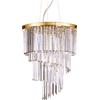 Ideal Lux CARLTON LAMPADARIO SOSPESO IN METALLO E CRISTALLO MOLATO 12 LUCI ATTACCO E14 FINITURA ORO