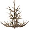 Ideal Lux CHALET LAMPADARIO A SOSPENSIONE ARTIGIANLE IN RESINA E LEGNO DECORO CORNA DI ANIMALE 12 LUCI ATTACCO E14