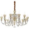 Ideal Lux STRAUSS LAMPADARIO A SOSPENSIONE 12 LUCI ATTACCO E14 IN VETRO SOFFIATO E METALLO ORO ROSA