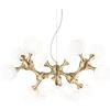 Ideal Lux NODI LAMPADARIO SOSPENSO IN METALLO E VETRO BIANCO FINITURA OTTONE 15 LUCI ATTACCO E14