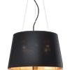 Ideal Lux NORDIK LAMPADARIO 4 LUCI ATTACCO E27 D.50CM IN TESSUTO NERO INTERNO ORO