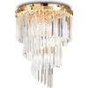 Ideal Lux CARLTON LAMPADARIO A SOFFITTO IN CRISTALLO MOLATO E METALLO FINITURA ORO 12 LUCI ATTACCO E14