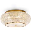 Ideal Lux PASHA' LAMPADARIO DA SOFFITTO 14 LUCI ATTACCO E14 CON CRISTALLI ORO