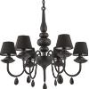 Ideal Lux BLANCHE LAMPADARIO A ASOSPENSIONE 6 LUCI ATTACCO E14 CON PARALUMI IN TESSUTO NERO D.78CM