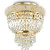 Ideal Lux DUBAI LAMPADARIO DA SOFFITTO OTTONE CON CRISTALLI MOLATI 3 LUCI ATTACCO E14
