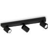 Ideal Lux RUDY ROUND APPLIQUE A PARETE ORIENTABILE 3 LUCI ATTACCO GU10 LAMPADINE INCLUSE NERO