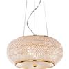 Ideal Lux PASHA' LAMPADARIO A SOSPENSIONE CON CRISTALLI 6 LUCI ATTACCO E27 ORO