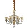 Ideal Lux STRAUSS LAMPADARIO A SOSPENSIONE 6 LUCI ATTACCO E14 IN VETRO SOFFIATO E METALLO ORO ROSA
