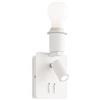 Ideal Lux GEA APPLIQUE DA COMODINO 2 LUCI LED 3000K 3W / 230 lm + E27 CON PRESA USB A DOPPIO INTERRUTTORE BIANCO SENZA PARALUME