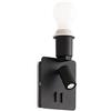Ideal Lux GEA APPLIQUE DA COMODINO 2 LUCI LED 3000K 3W / 230 lm + E27 CON PRESA USB A DOPPIO INTERRUTTORE NERO SENZA PARALUME
