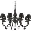 Ideal Lux BLANCHE LAMPADARIO A ASOSPENSIONE 8 LUCI ATTACCO E14 CON PARALUMI IN TESSUTO NERO D.92CM