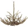 Ideal Lux CHALET LAMPADARIO A SOSPENSIONE ARTIGIANLE IN RESINA E LEGNO DECORO CORNA DI ANIMALE 8 LUCI ATTACCO E14