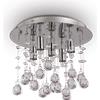 Ideal Lux MOONLIGHT LAMPADARIO A SOFFITTO CROMO E CRISTALLO 5 LUCI ATTACCO G9 LAMPADINE INCLUSE