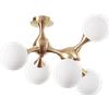 Ideal Lux NODI LAMPADARIO DA SOFFITTO IN METALLO E VETRO BIANCO FINITURA OTTONE 5 LUCI ATTACCO G9 LAMPAFINE INCLUSE