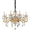 Ideal Lux NEGRESCO LAMPADARIO SOSPESO CON DETTAGLI IN VETRO E CRISTALLO FINITURA ORO 8 LUCI ATTACCO E14