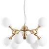 Ideal Lux NODI LAMPADARIO SOSPENSO IN METALLO E VETRO BIANCO FINITURA OTTONE 9 LUCI ATTACCO E14