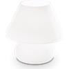 Ideal Lux PRATO LAMPADA DA TAVOLO IN VETRO BIANCO 1 LUCE ATTACCO E27 H.24CM