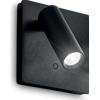 Ideal Lux LITE APPLIQUE A PARETE NERO LED 3000K 3W 200 lm CON INTERRUTTORE