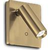 Ideal Lux LITE APPLIQUE A PARETE OTTONE LED 3000K 3W 200 lm CON INTERRUTTORE
