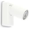 Ideal Lux RUDY ROUND APPLIQUE A PARETE ORIENTABILE 1 LUCE ATTACCO GU10 LAMPADINA INCLUSA BIANCO