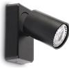 Ideal Lux RUDY ROUND APPLIQUE A PARETE ORIENTABILE 1 LUCE ATTACCO GU10 LAMPADINA INCLUSA NERO