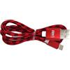 CAVO USB TIPO-C 1M ENIVOITECH - NYLON NERO/ROSSO