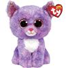 TY - Peluche - Beanie Boos - Gatto - Cassidy - Rosa e Viola - Orecchie e Occhi Rosa glitter - Il peluche con gli occhi grandi scintillanti - 15 Cm - 36248