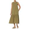 The Drop Ilana Maxi Abito Smanicato in Popeline con Bordo Amplio da Donna, Bianco, XS