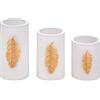 Pauleen Paulmann Golden Feather Candle-Candela di cera Pauleen 48248-Candela batteria e funzione, timer 6H, colore: bianco/oro, Insieme di 3