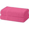 Degrees home - Set 2 Asciugamani - Asciugamani da Bagno - 100% Cotone - 480g/mq - 100x50 cm - Rosa