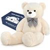 SNOWOLF Orsacchiotto gigante da 120 cm, grande orsacchiotto di peluche peluche peluche giocattolo orsacchiotto bambola per bambini ragazza (beige)