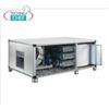CENTRALINA di DEODORIZZAZIONE con 28 CILINDRI di carbone attivo vegetale, pre-filtri elettrostatici, a tasca e sintetici, portata max 9000 m cubi h, giri 997, V.400 3, Kw.4,00, Peso 390 Kg, dim.mm.2900x1280x1100h
