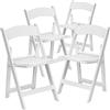 Flash Furniture, sedia pieghevole serie Hercules, in resina bianca, set di 4 800LB, comoda sedia per eventi, leggera