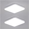 DAXGD 2 Pezzi LED Lampada da Soffitto 32W, Plafoniera LED Soffitto Quadrata Impermeabile IP54, 25CM Ultra Sottile LED plafoniera per Bagno Cucina Corridoio Balcone, Bianco Freddo 6500K