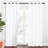 PONY DANCE Tende Fonoassorbenti a Tre Strati Termiche Isolanti per Interni Oscuranti 100% con Anelli Camera da Letto 2 Pezzi 132x213 CM, Bianco Puro