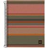 Miquelrius Quaderno 100% Riciclato, 4 Strisce Colorate, A5, 120 Fogli a Righe 7 Mm, Carta da 80 G, 2 Fori, Copertina in Cartone Riciclato, Design a Righe Ecologiche