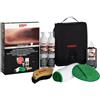 SONAX Kit pulizia interni in pelle auto (3 x 250 ml) detergente + crema idratante per sedili in pelle. Include panni e spazzola pulente | Art. N. 02819410