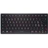 CHERRY KW 9200 MINI, Tastiera Multidispositivo Compatta per fino a 4 Dispositivi, Layout per la Svizzera (QWERTZ), Bluetooth, 2,4 GHz o Cavo, Ricaricabile, Nero