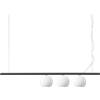 Ideal Lux PERLINE SOSPENSIONE LINEARE NERA CON VETRI BIANCHI 3 LUCI ATTACCO G9