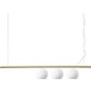 Ideal Lux PERLINE SOSPENSIONE LINEARE OTTONE CON VETRI BIANCHI 3 LUCI ATTACCO G9