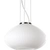 Ideal Lux PLISSE' LAMPADARIO A SOSPENSIONE IN VETRO SOFFIATO CON DECORO IN RILIEVO 35CM 1 LUCE ATTACCO E27 FINITURA CROMO